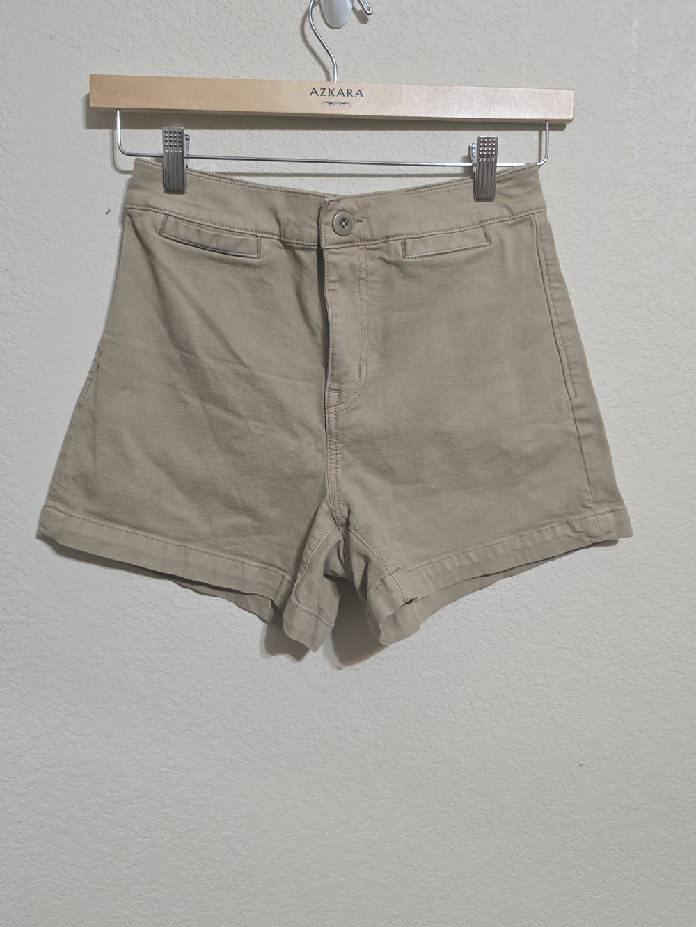 Madewell High-Rise Khaki Cotton Twill Shorts